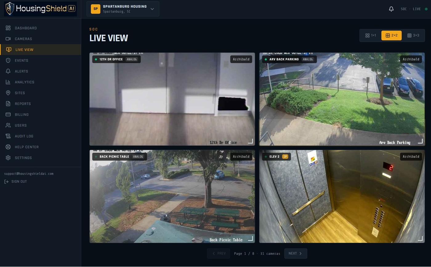 Live camera view at a housing authority site